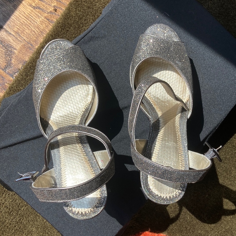 Gianni Bini Pewter Glitter Heels